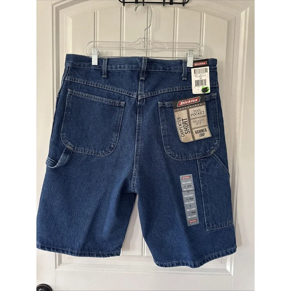 NWT Y2k Dickies blue denim carpenter shorts Men’s size 36 Longer  11” Inseam